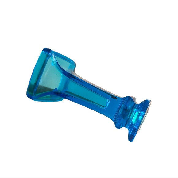 Jeannette Glass Company Blue Glass Candlestick - Picture 5 of 5